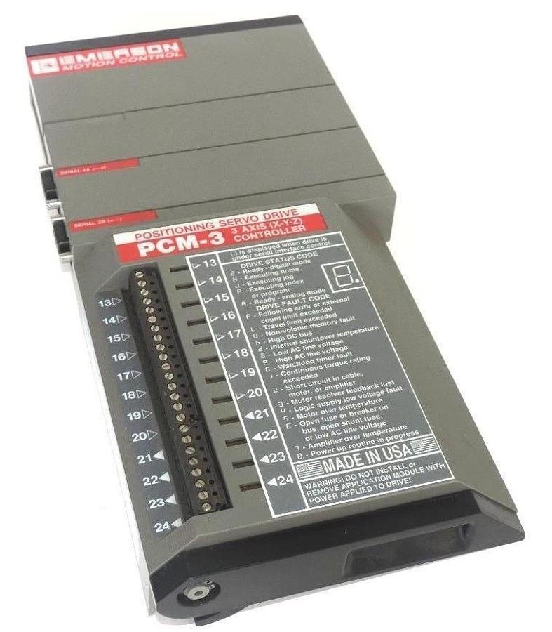 Used EMERSON MOTION CONTROL PCM-3 3-AXIS (X-Y-Z) CONTROLLER PCM3 P/N: 960019-01