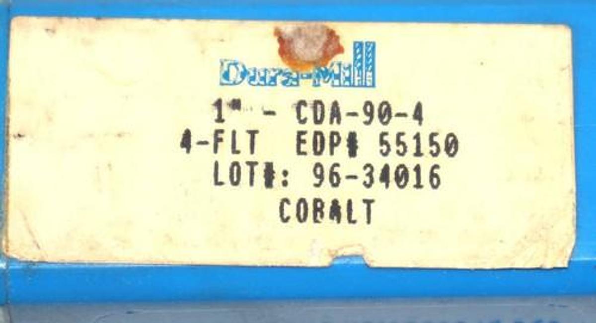 Used NEW DURA-MILL CDA-90-4 1'' MILL BIT, EDP # 55150, 4-FLT