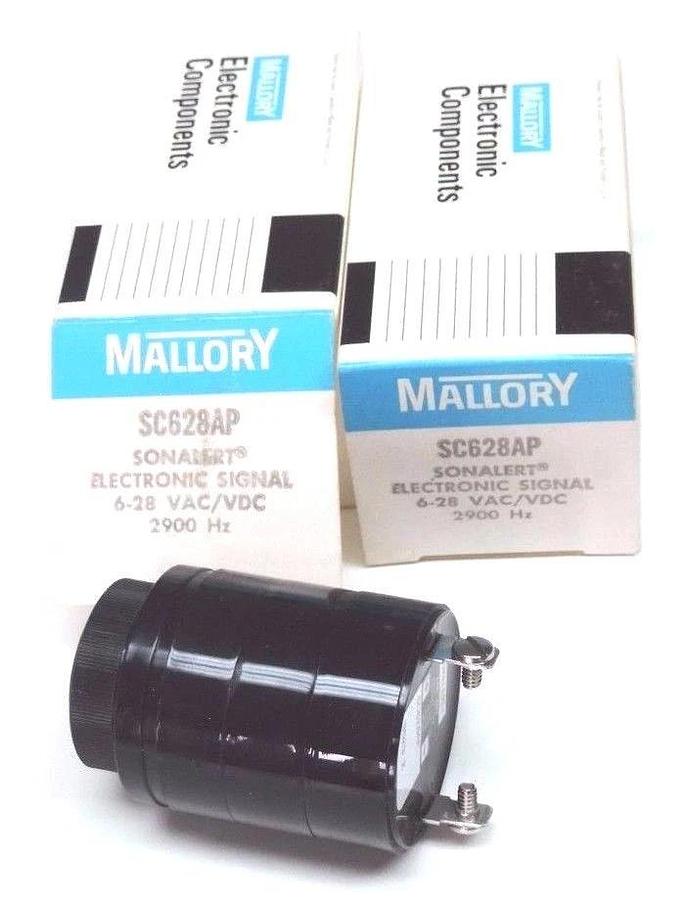 Used LOT OF 2 NIB MALLORY SC628AP SONALERT ELECTRONIC SIGNAL 6-28 VAC/VDC, 2900 HZ
