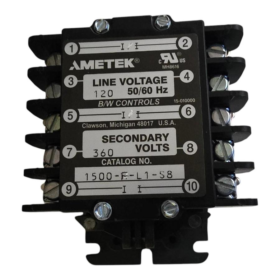 AMETEK B/W Controls 1500-F-L1-S8-OC-X Liquid Level Control Relay 120/360V 1F1D0A