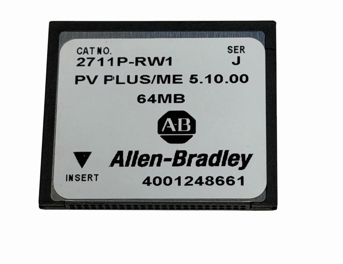 Used ALLEN BRADLEY 2711P-RW1 SER. J FLASH MODULE PV PLUS/ME 5.10.00 64MB 2711PRW1