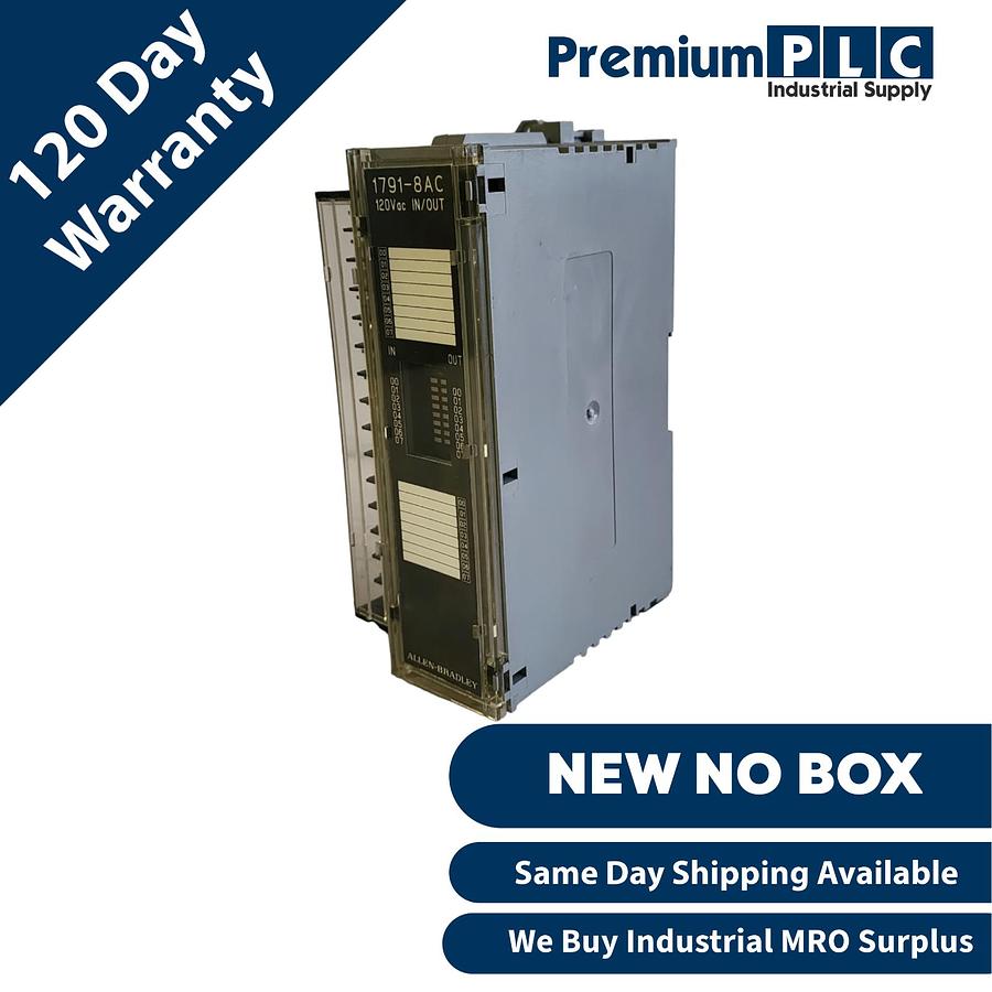 Used NEW ALLEN BRADLEY 1791-8AC /B AC BLOCK I/O MODULE 120VAC 8IN/8OUT 17918AC