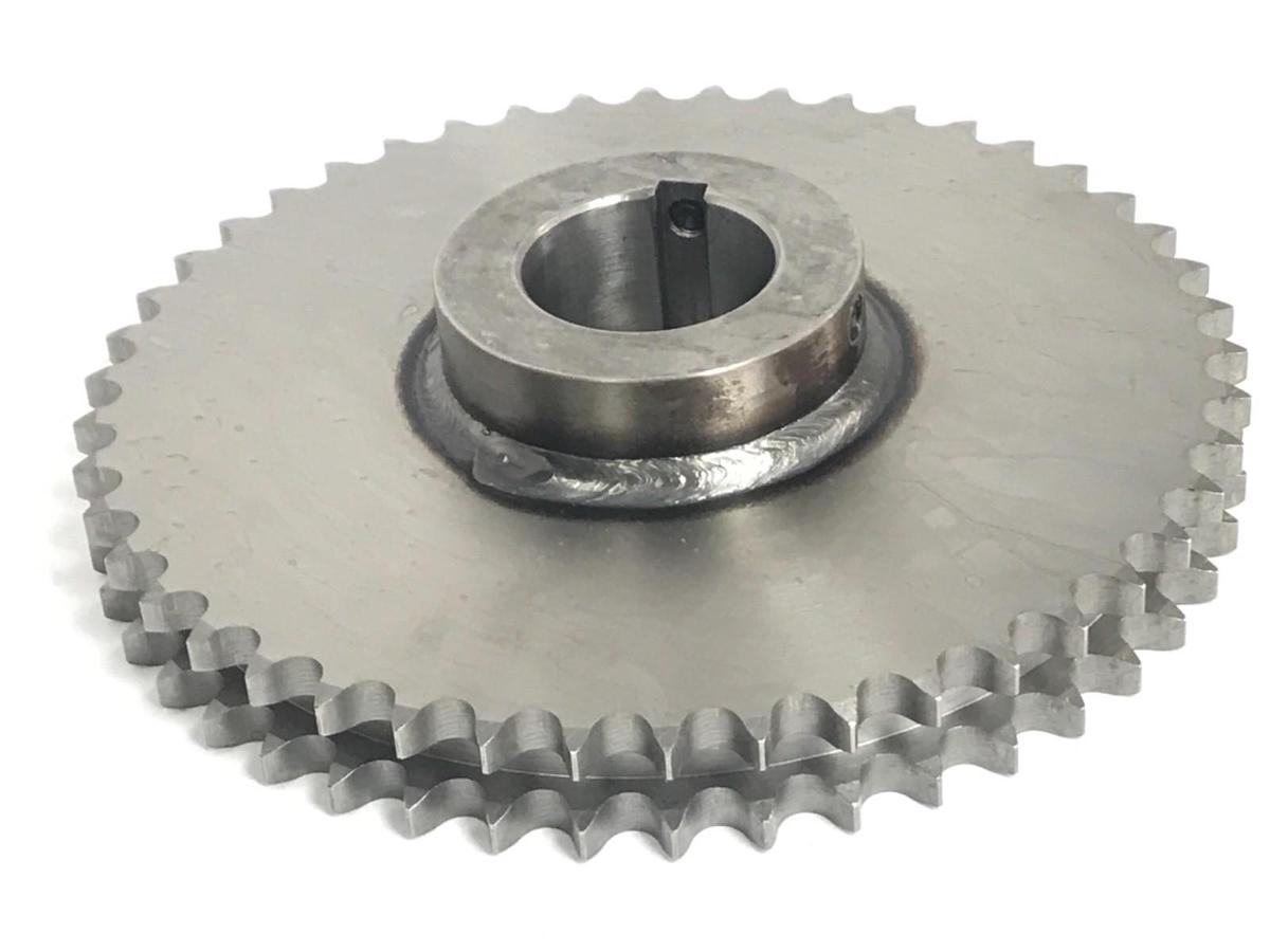Used NIB LINN GEAR 60L46 DOUBLE STRAND CHAIN SPROCKET #60, 2-1/2"BORE, 46 TEETH