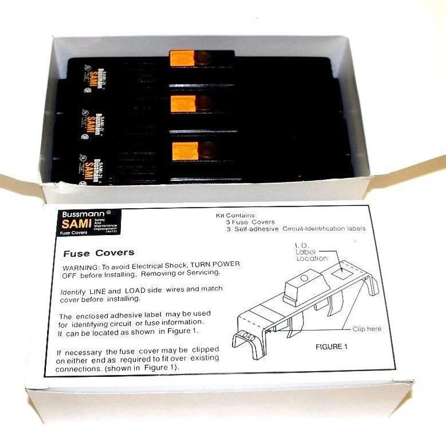 Used LOT OF 2 NEW BUSSMANN SAMI-2I FUSE COVERS (2 BOXES OF 3)