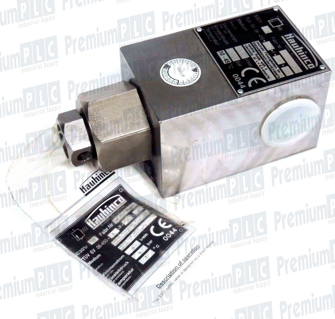 Used HAUHINCO S301/128 HYDRAULIC VALVE FAB 27113.08 TUV SV 06-455-12.8-F-210-220 NEW