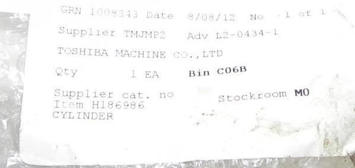 NEW TOSHIBA MACHINE CO. CYLINDER H186986, C00176054