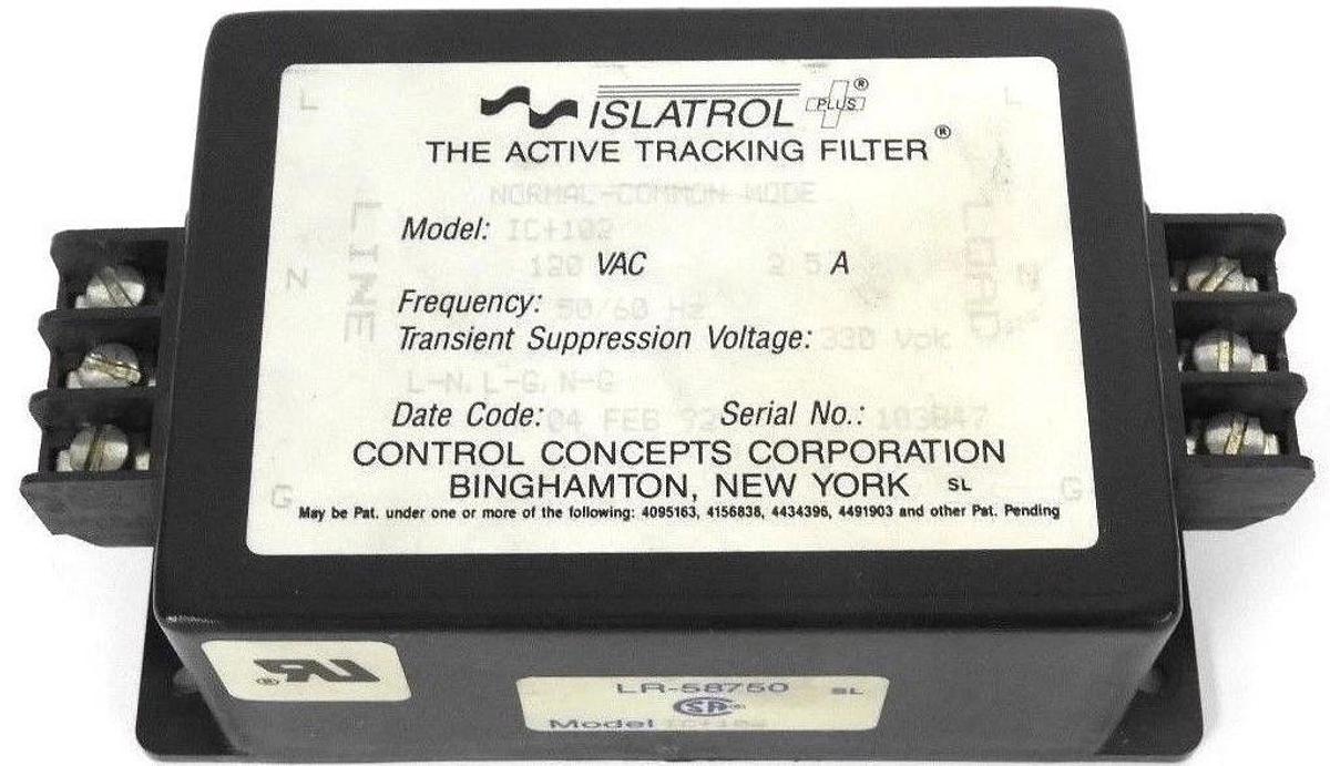 Used ISLATROL IC+102 ACTIVE TRACKING FILTER 120VAC, 2.5A, 50/60HZ, IC102