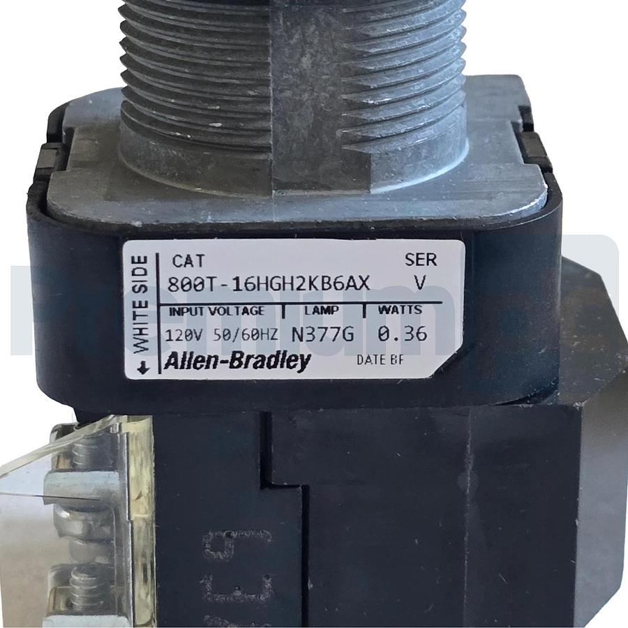 Allen-Bradley 800T-16HGH2KB6AX /V Selector Switch 30mm 2-Pos Green LED 120V NSMP