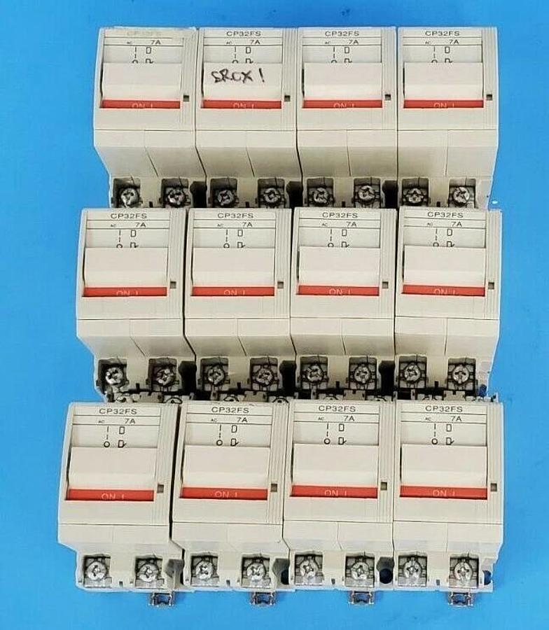 Used LOT OF 12 FUJI ELECTRIC CP32FS/7 CIRCUIT PROTECTORS CP32F-S007, 7A, 2-POLE