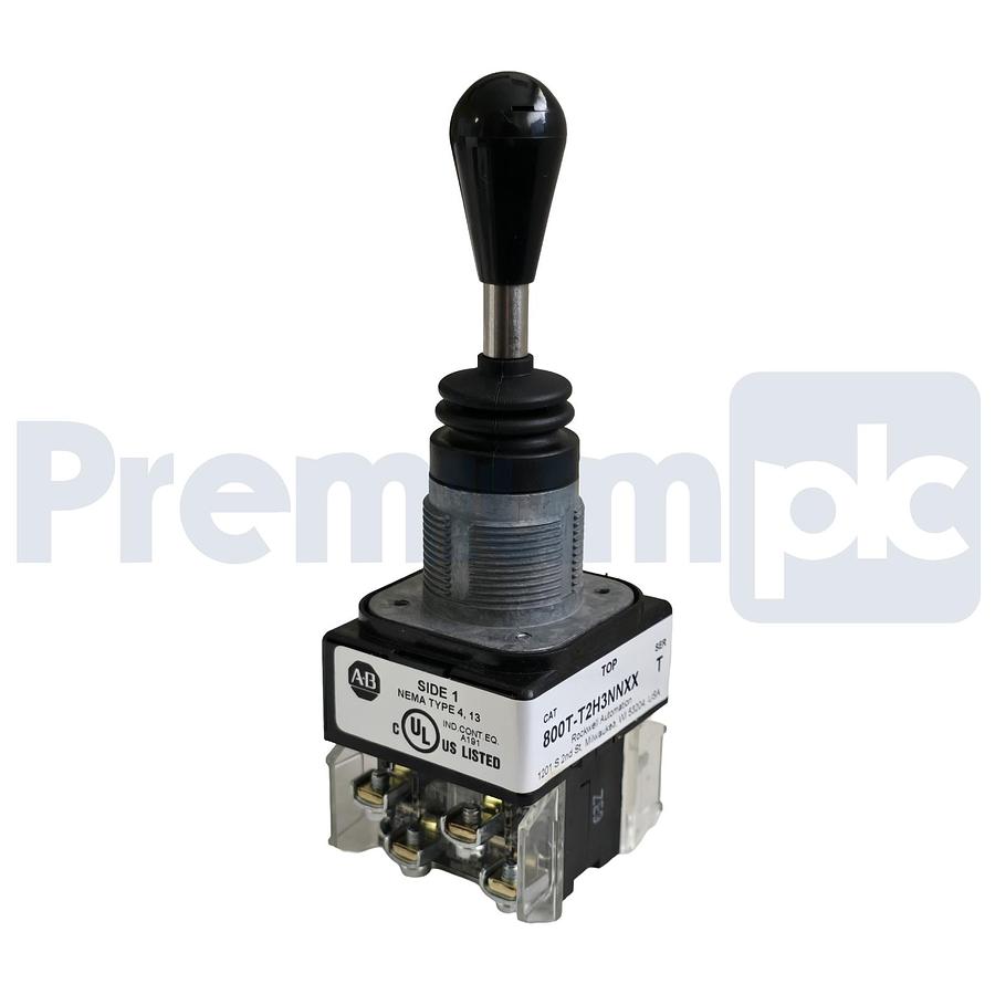 Used Allen-Bradley 800T-T2H3NNXX /T 30mm 2-Way Toggle Switch Spring Return, 2NO/2NC
