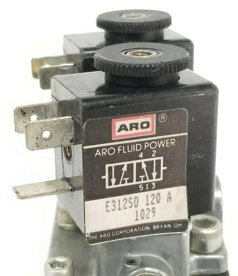 Used ARO INGERSOLL RAND E312SD-120-A VALVE E SERIES 116-218-33 COILS 120V AC