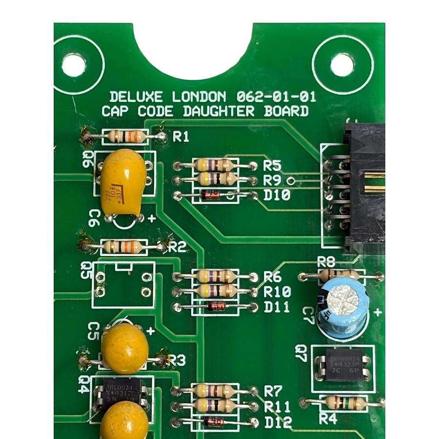 Used Deluxe London 062-01-01 Cap Code Daughter Board PCB Coaxial Interface