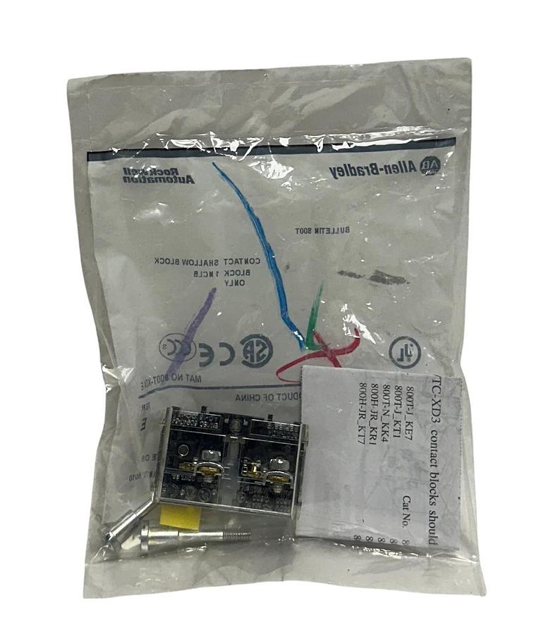 Used ALLEN BRADLEY 800T-XD4 /E BULLETIN 800T SHALLOW CONTACT BLOCK 600VAC NSFS