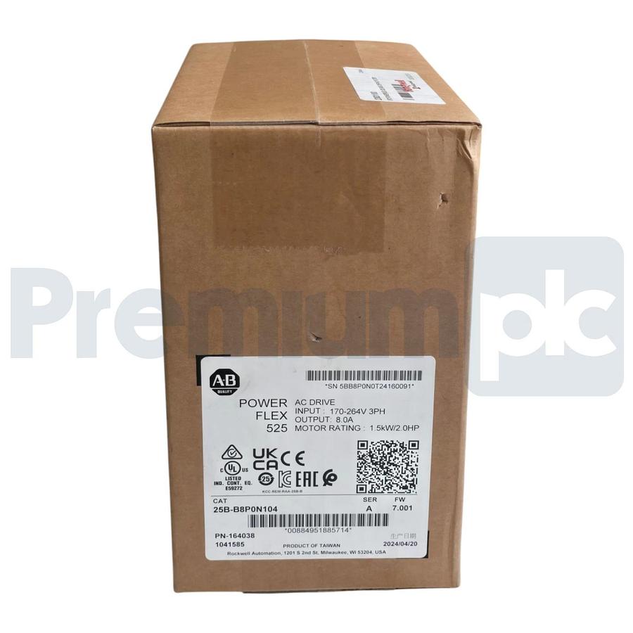 Sealed Surplus Allen Bradley 25B-B8P0N104 /A PowerFlex 525 AC Drive 3P 230V 2HP 884951885714
