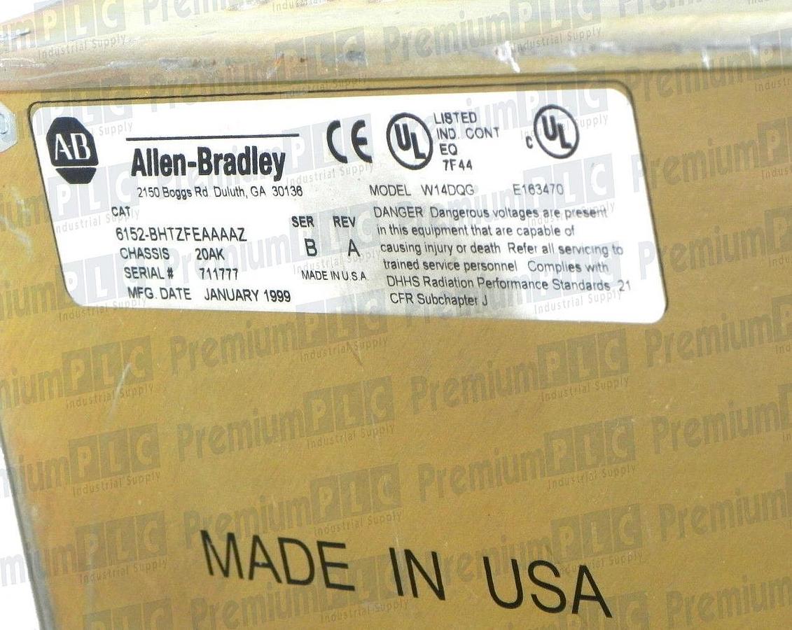 Used ALLEN BRADLEY 6152-BHTZFEAAAAZ SER. B REV. A INDUSTRIAL COMPUTER 6152BHTZFEAAAAZ