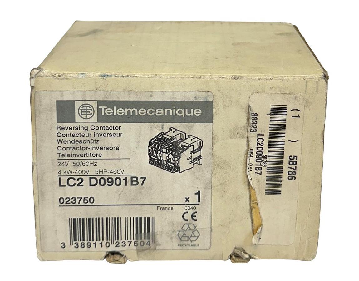 Used TELEMECANIQUE LC2-D0901B7 / LC2D0901B7 REVERSING CONTACTOR 24V 4kW/5HP NSMP