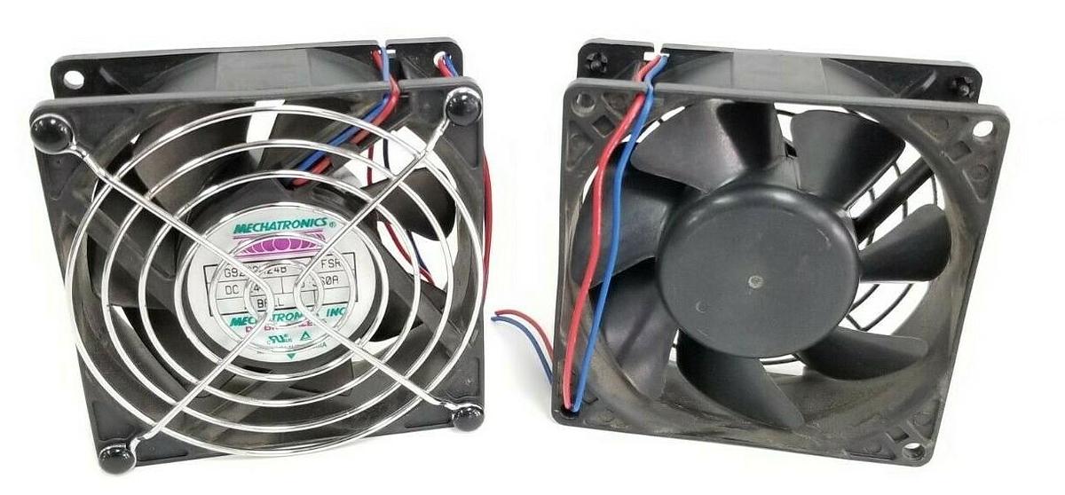 Used LOT OF 2 MECHATRONICS INC. G9232X24B-FSR BRUSHLESS DC FANS 24VDC G9232X24B
