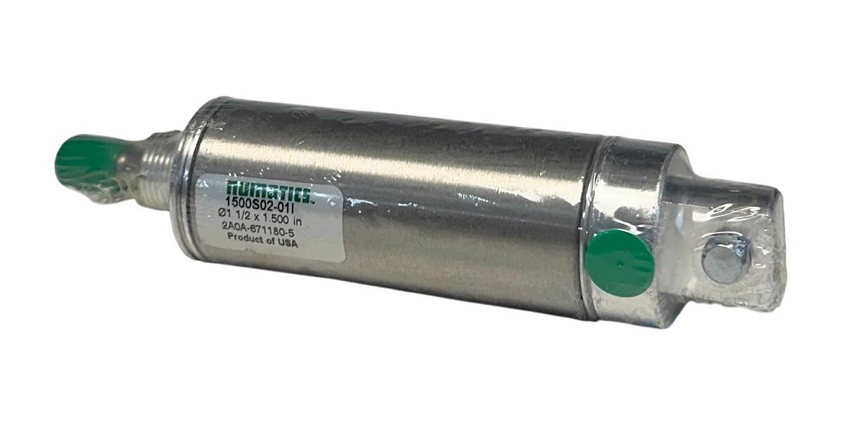 Used ASCO NUMATICS 1500S02-01I / 2A0A-671180-5 PNEUMATIC CYLINDER 1-1/2'' BORE NSNP
