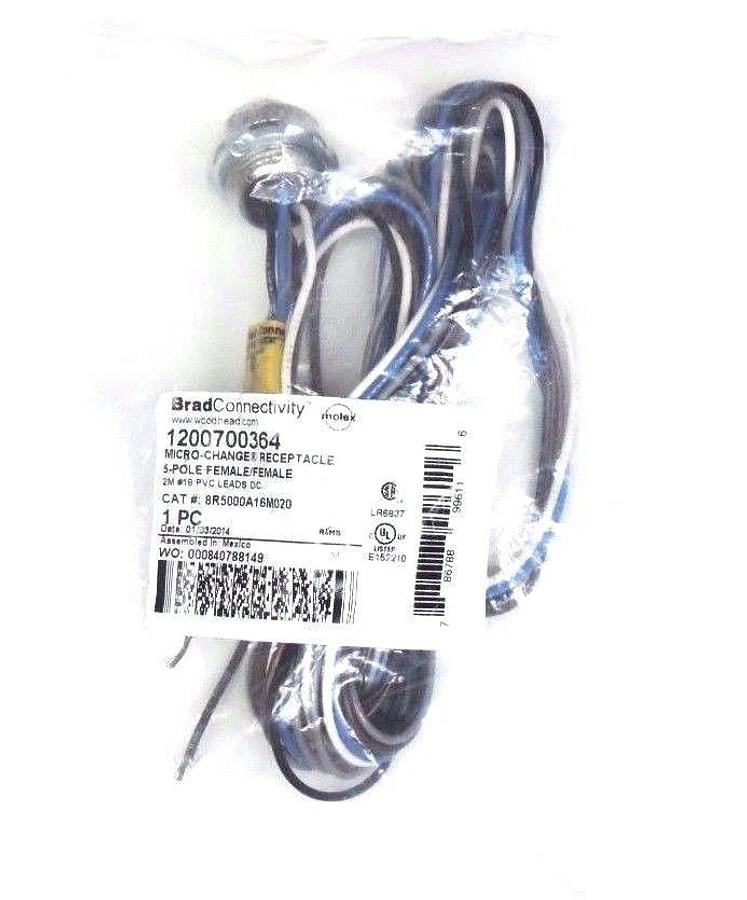 Used NEW WOODHEAD 1200700364 MICRO-CHANGE RECEPTACLE 5-POLE 2M LEADS