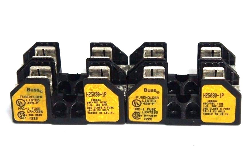 Used LOT OF 4 BUSSMANN H25030-1P FUSE HOLDERS FOR HRC-1 FUSES