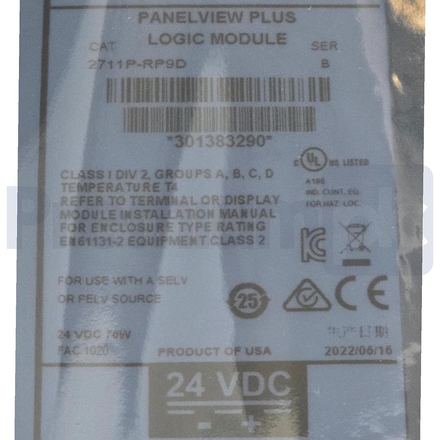 Used Opened Pre-Owned Allen Bradley 2711P-RP9D /B PanelView Plus 6 512MB Logic Module