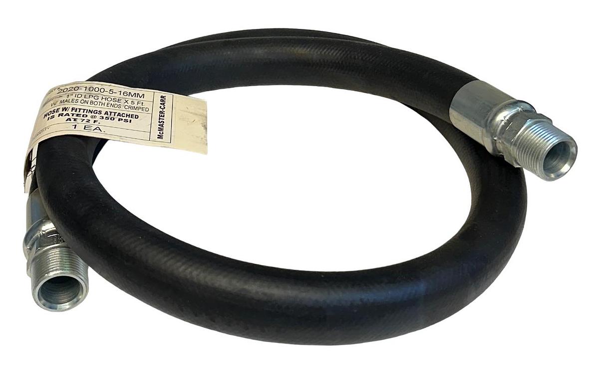 Used McMASTER-CARR 2020-1000-5-16MM / 20201000516MM 1'' ID LPG HOSE 5FT MALE END NSNP