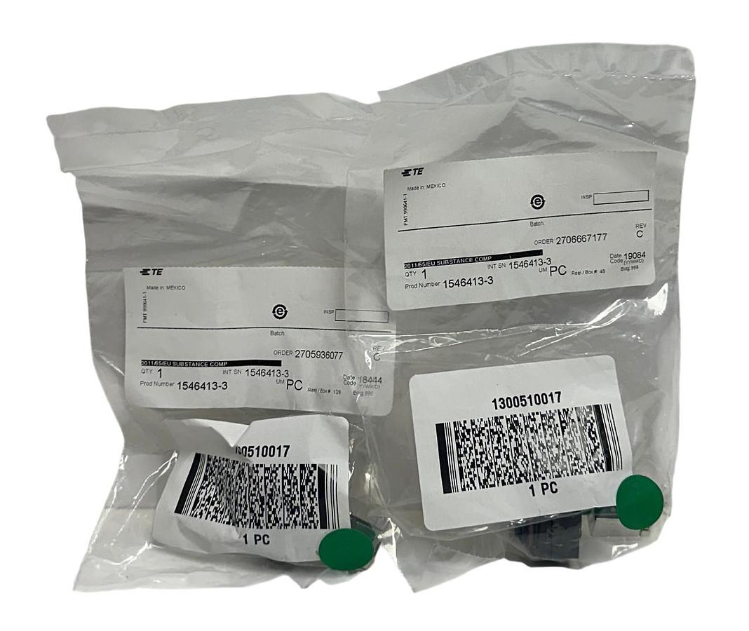 Used 2 TE CONNECTIVITY 1546413-3 / 15464133 INDUSTRIAL RJ45 VARIANT 3 CONNECTORS NSFS