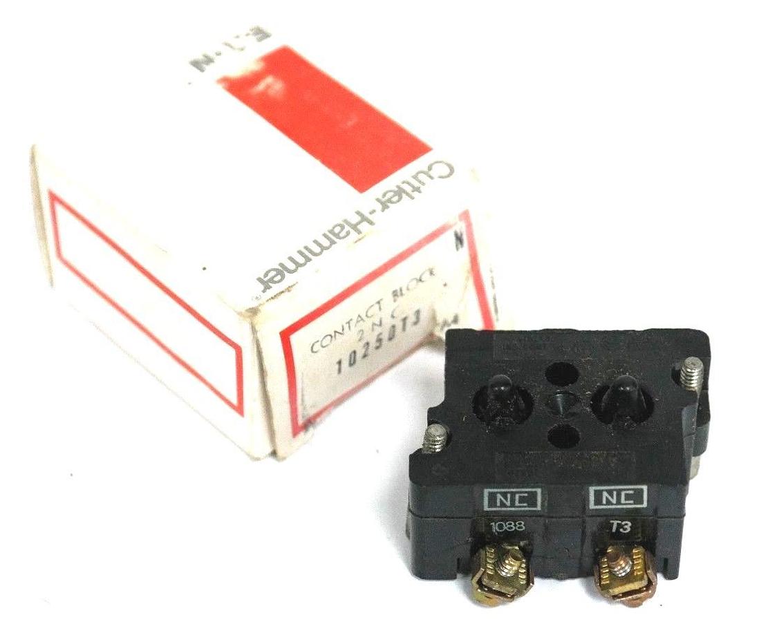 Used NIB CUTLER-HAMMER 10250T3 CONTACT BLOCK 600VAC, 2 N.C.