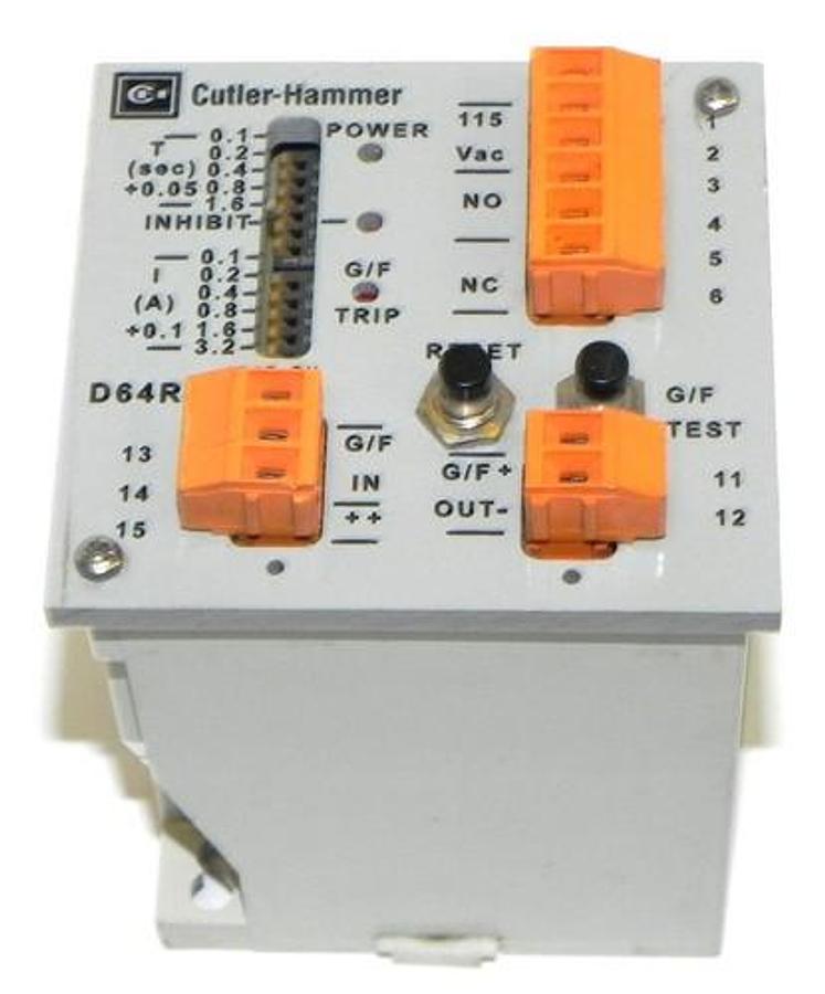 Used CUTLER-HAMMER D64RPB5 GROUND FAULT PROTECTION RELAY SER. A