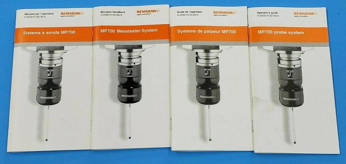 LOT OF 4 NEW RENISHAW MP700 PROBE SYSTEM OPERATOR'S GUIDES H-2000-5132-06-A