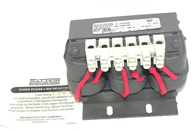 Used NIB BALDOR LRAC01802 THREE PHASE REACTOR SPEC. LR0034A05 AMPS 18