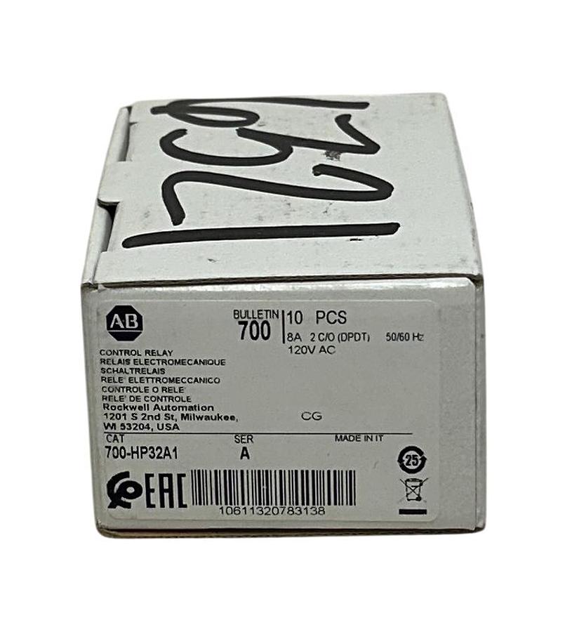 Used 9 ALLEN BRADLEY 700-HP32A1 /A BULLETIN 700 CONTROL RELAYS 8A 2C/O (DPDT) NSMP