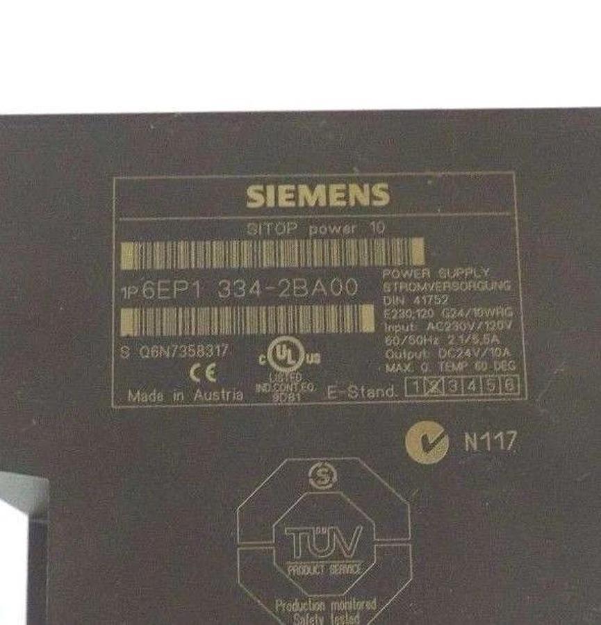 Used SIEMENS 6EP1 334-2BA00 SITOP POWER SUPPLY 24VDC, 220VAC, 6EP13342BA00