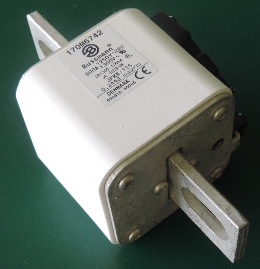 Used NEW BUSSMAN 170-M-6742 FUSE 500A 1250V 3FKE/115 CU AR, 170M6742