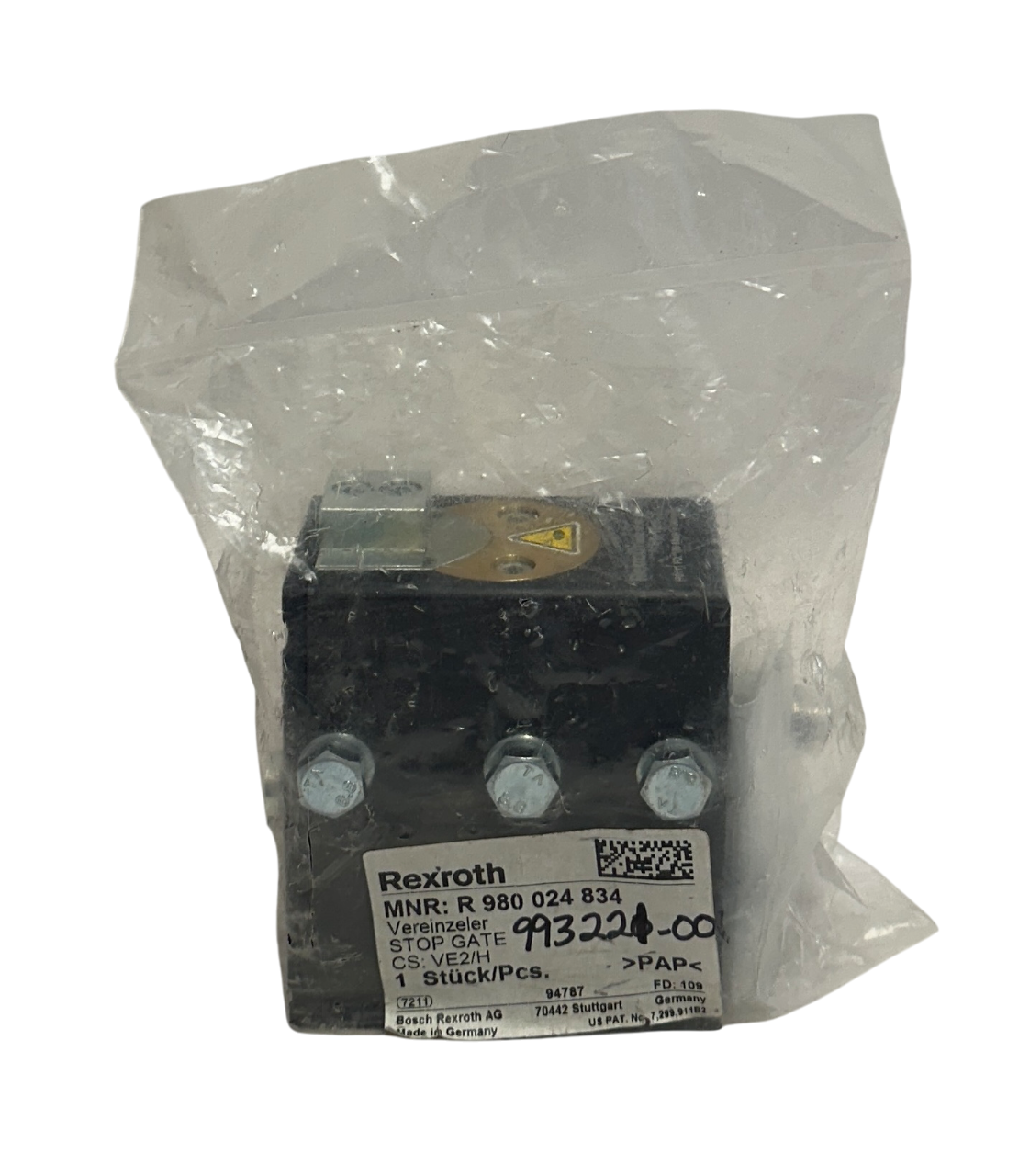 BOSCH REXROTH VE/2H / R980024834 PNEUMATIC STOP GATE VE2H OEM NSFS