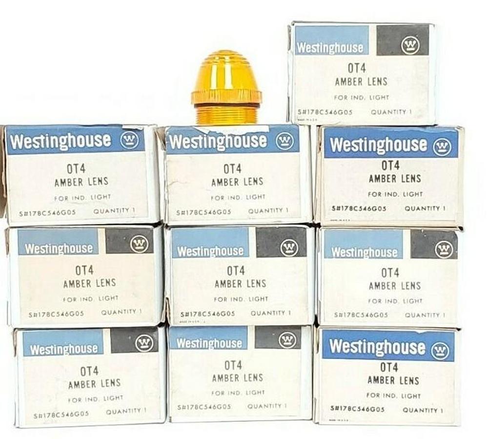 Used LOT OF 10 NIB WESTINGHOUSE OT4 AMBER LENSES