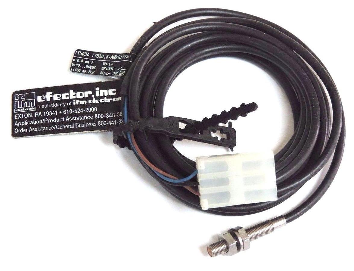 Used NEW IFM EFECTOR IY5034 PROXIMITY SENSOR IYB30.8-ANKG/V2A, 0.8MM, 10...36VDC