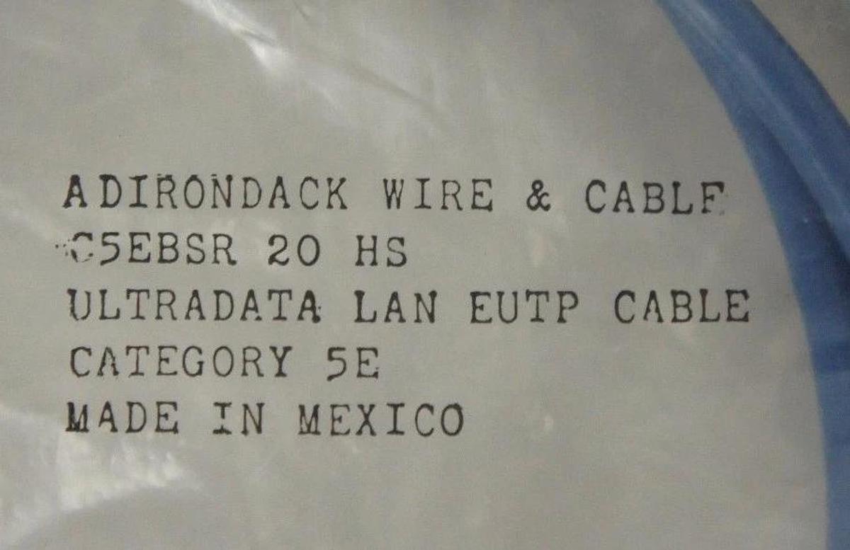 Used (10) NIB ADIRONDACK WIRE & CABLE C5EBSR 20, 1, 14 HS, ULTRADATA LAN EUTP CABLES