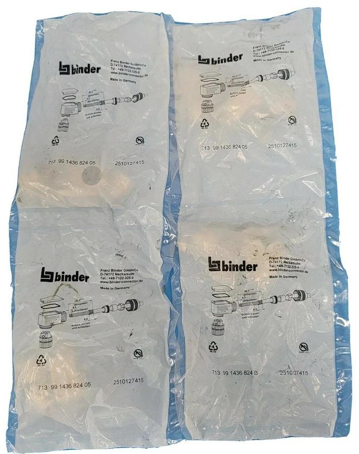Used LOT OF 4 NEW BINDER 71399143682405 CONNECTORS 2510127415