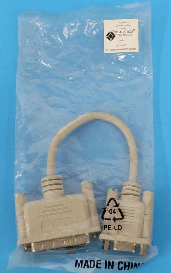 Used NEW BLACK BOX FA520A-R3 AT ADAPTER SERIAL DB9F/DB25M