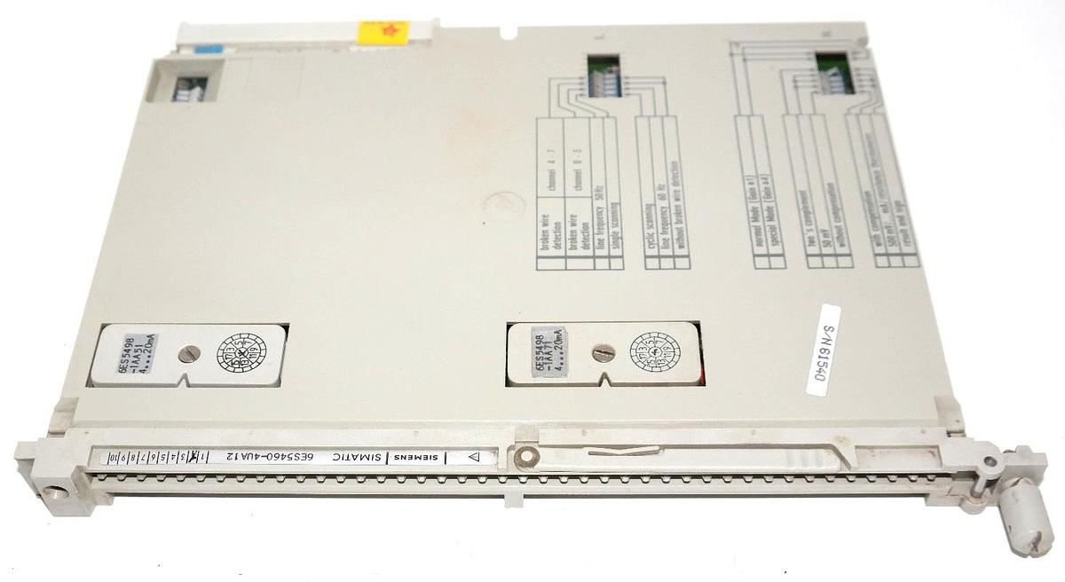Used SIEMENS 6ES5-460-4UA12 ANALOG INPUT MODULE 6ES54604UA12 W/ 6ES5-498-1AA71