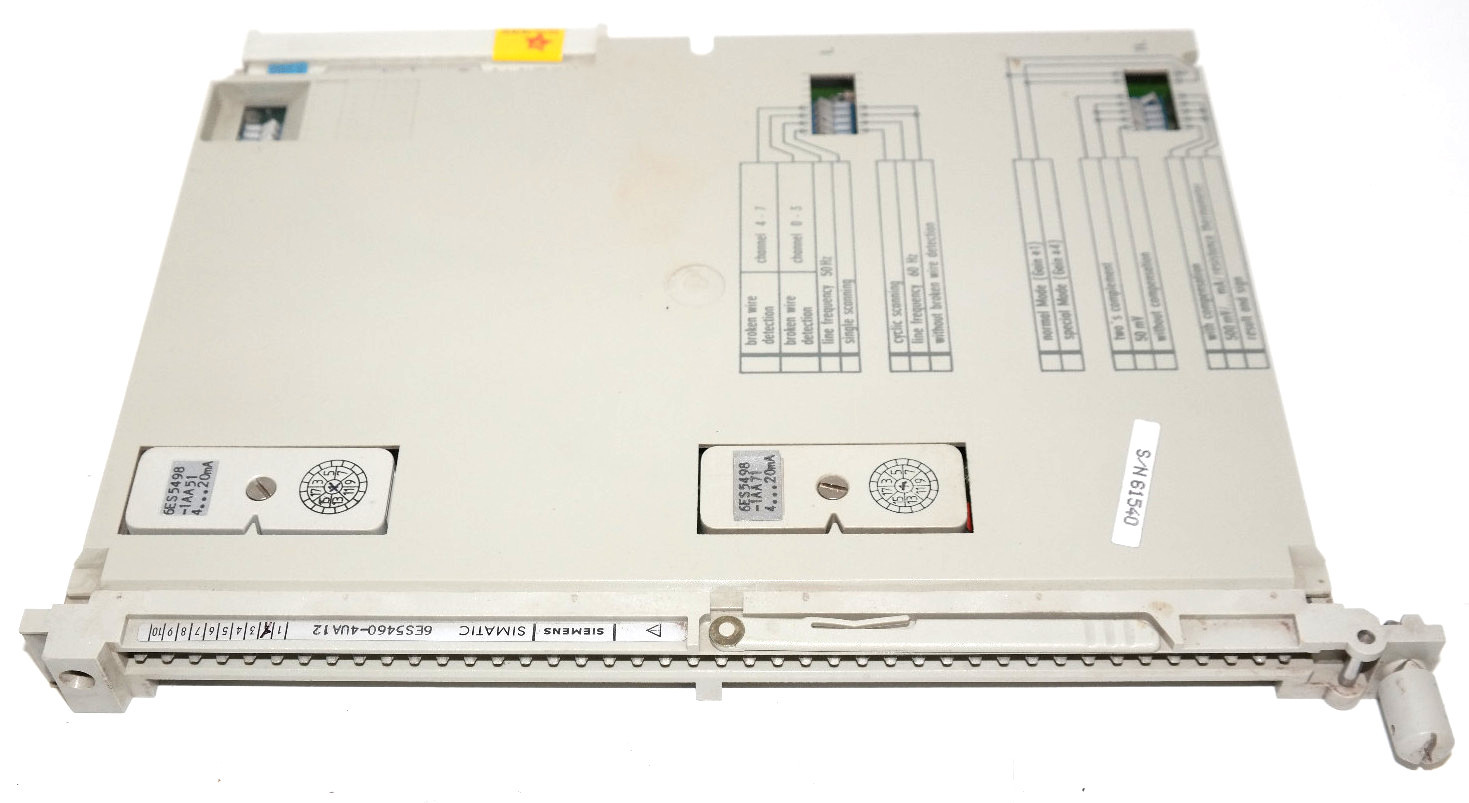Used SIEMENS 6ES5-460-4UA12 ANALOG INPUT MODULE 6ES54604UA12 W/ 6ES5-498-1AA71