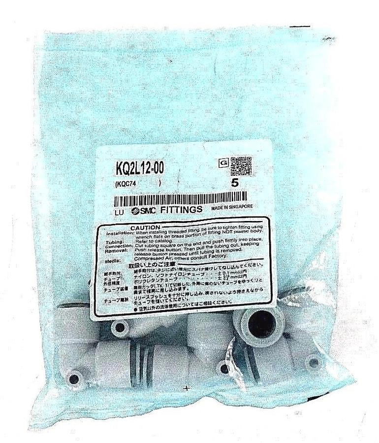 Used BAG OF 5 NEW SMC KQ2L12-00 UNION ELBOW FITTINGS 12MM NPT KQ2L1200