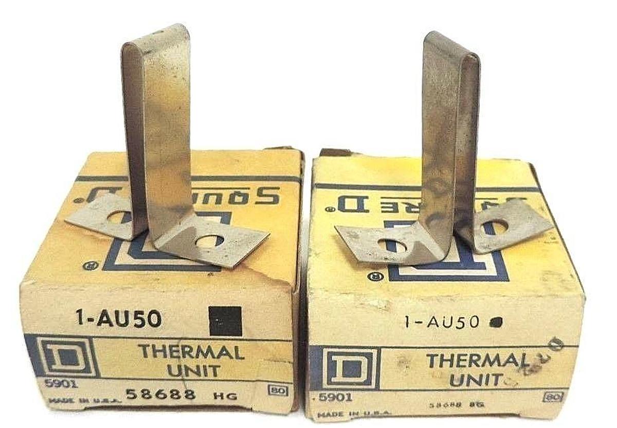 Used LOT OF 2 NIB SQUARE D AU50 THERMAL UNITS 58688, 1-AU50