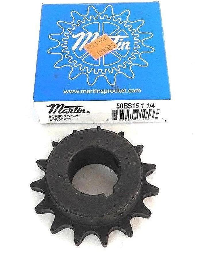 Used NIB MARTIN 50BS15-1-1/4 SPROCKET BORED TO 1-1/4", 15 TEETH, 50BS15114