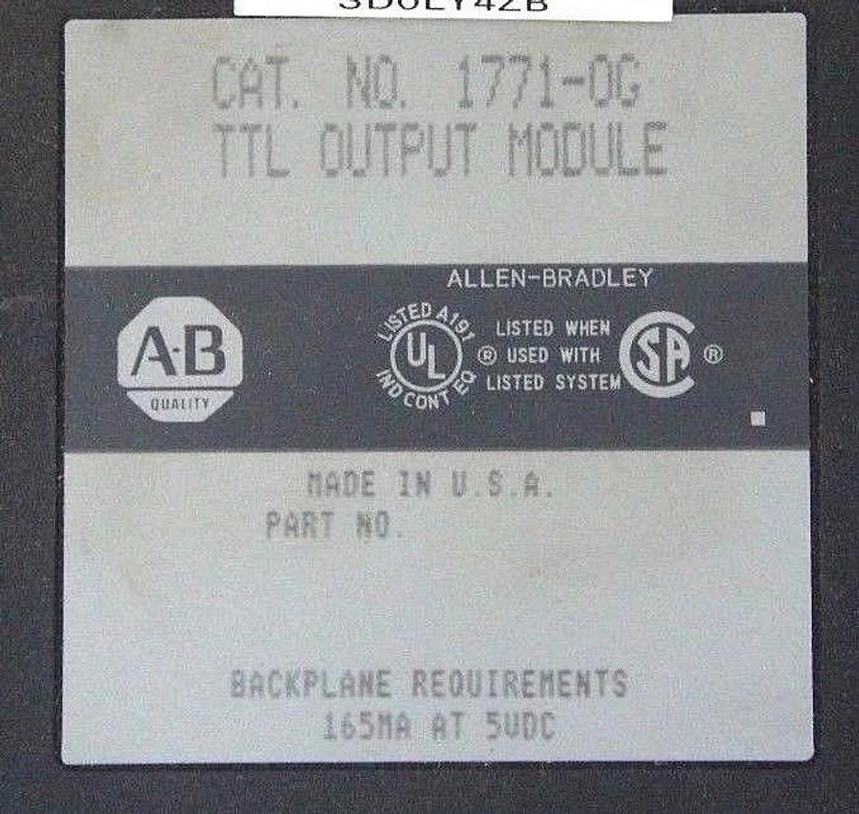 Used ALLEN BRADLEY 1771-OG TTL OUTPUT MODULE 1771OG