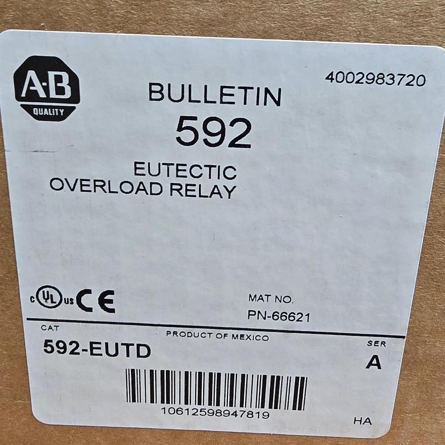 Used ALLEN BRADLEY 509-DOD SER 1 NEMA SIZE 3 STARTER 120V 500F-DOD930 W/592-EUTD NSMP