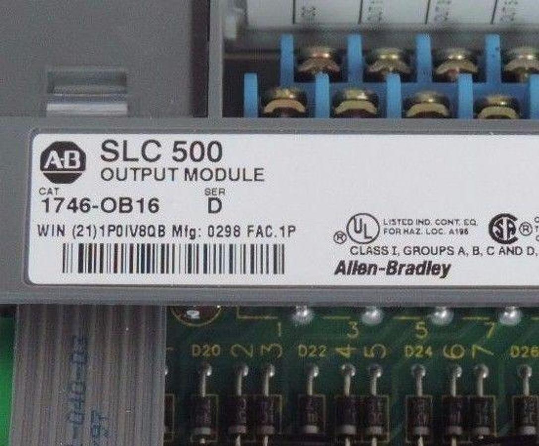 Used ALLEN BRADLEY SLC 500 1746-OB16 OUTPUT MODULE SER D 1746OB16