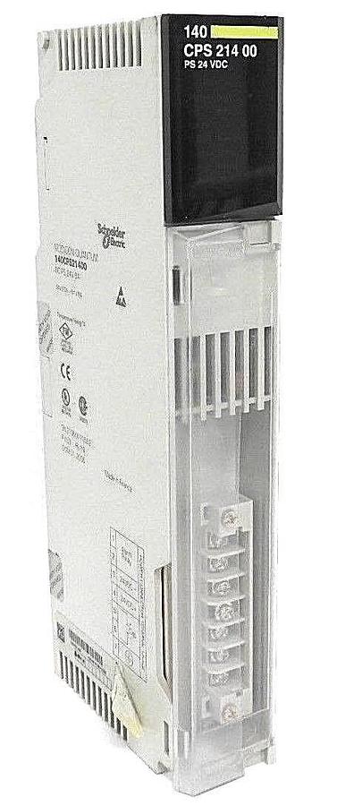 Used SCHNEIDER MODICON 140CPS21400 POWER SUPPLY 8AMP 24VDC, PV: 03, RL: 19