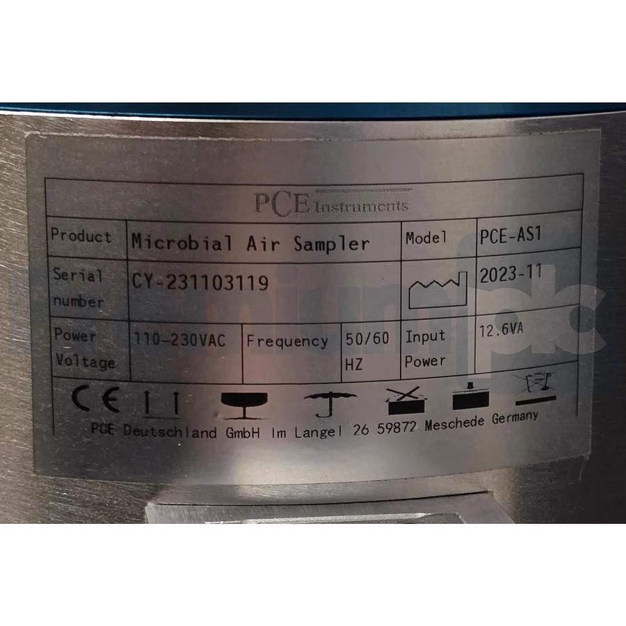 Used PCE Instruments PCE-AS1 Microbial Air Sampler Portable 100LPM Monitoring Device